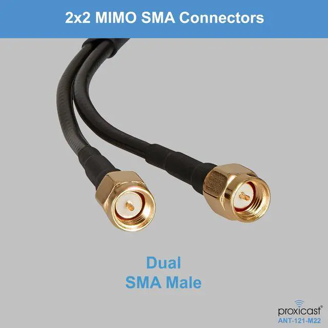 Alt view image 3 of 5 - Proxicast Vandal Resistant 2x2 MIMO Low Profile 4G/5G Omni-Directional Screw Mount Antenna - 10 ft Coax Leads - for Cisco, Cradlepoint, Digi, Pepwave, Sierra Wireless and Others (ANT-121-M22)