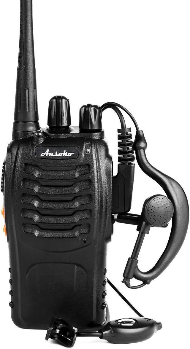 Alt view image 2 of 5 - Ansoko Two Way Radio Walkie Talkie, Long Range Walkie Talkies for Adults 16-CH 2-Way Radio with Earpieces and Rechargeable Battery (Pack of 6)