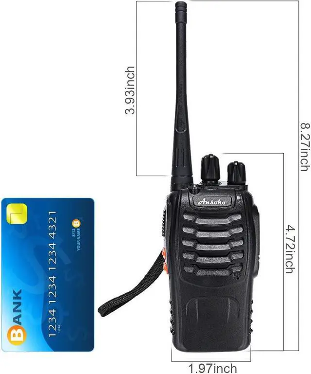 Alt view image 5 of 5 - Ansoko Two Way Radio Walkie Talkie, Long Range Walkie Talkies for Adults 16-CH 2-Way Radio with Earpieces and Rechargeable Battery (Pack of 6)