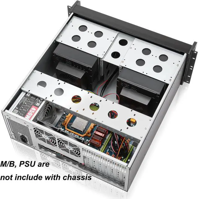 Alt view image 3 of 5 - Rackchoice 4U Chassis with Two 5x2.5"/3.5" SATA/SAS Hard Drive Backplane 6 Gbps HDD hotswap