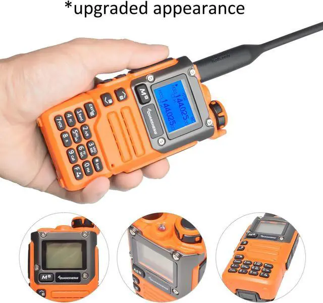 Alt view image 4 of 5 - QUANSHENG UV-K5(8) UV-K6 Walkie Talkie, VHF/UHF Dual Band Handheld Radio,AM/FM,NOAA Weather Alert,TYPE-C Port,Set with Earpiece and Programming Cable (Orange)