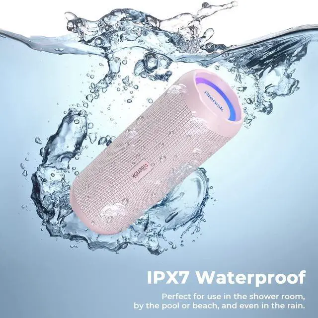 Alt view image 4 of 5 - RIENOK Portable Bluetooth Speaker 30W Dual Pairing True Wireless Stereo HD Sound IPX7 Waterproof Outdoor Sport Shower Wireless Speaker Bluetooth 5.3 for Home Party