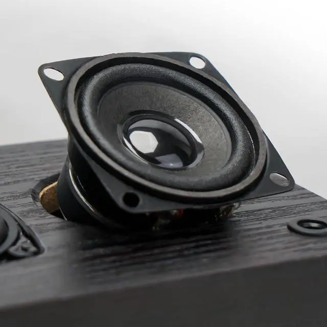 Alt view image 2 of 5 - RIOWOIS Passive Bookshelf Speakers for Home Theater Surround Sound, Home Desktop Stereo Speakers with Crisper Sound and Classic Wood Grain for Record Player/Computer/TV, Wall Mountable, One Pair.