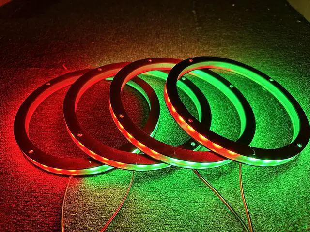 Alt view image 4 of 5 - Sando Tech 4PCS 6.5'' Dream Color Chase LED Speaker Rings Spacer Ring Light Kit Car Coxial Lights Multiple Fit for Car Truck Boat Powersport Bluetooth/Remote Ctrl