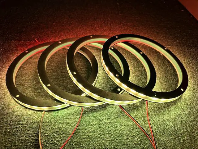 Alt view image 5 of 5 - Sando Tech 4PCS 6.5'' Dream Color Chase LED Speaker Rings Spacer Ring Light Kit Car Coxial Lights Multiple Fit for Car Truck Boat Powersport Bluetooth/Remote Ctrl