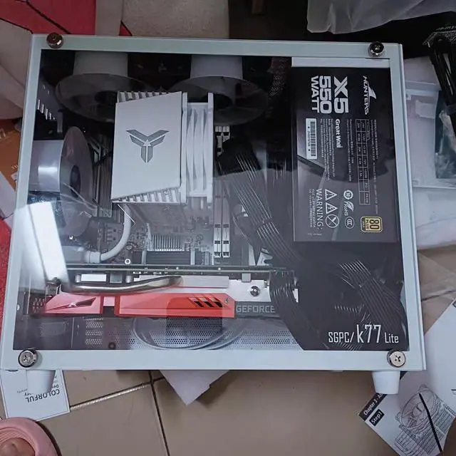 Alt view image 4 of 5 - SharGwa PC K77s Matx Case Small Compact Mini Tower Gaming PC Case Supports 28cm GPU 120 Water Cooling and ATX/SFX Power Supply (with Transparent Tempered Glass Side Panel)