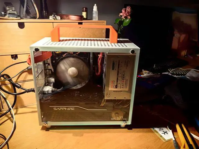 Alt view image 3 of 5 - SharGwa PC K77s Matx Case Small Compact Mini Tower Gaming PC Case Supports 28cm GPU 120 Water Cooling and ATX/SFX Power Supply (with Transparent Tempered Glass Side Panel)