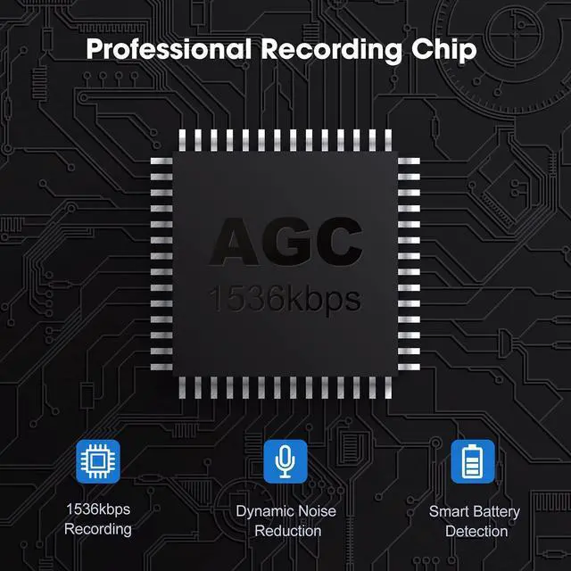 Alt view image 2 of 5 - Digital Voice Recorder, KINPEE 16GB Audio Sound Recorder Portable MP3 Recorder Dictaphone for Meeting Lecture Rechargeable Recording Device Voice Activated Recorder with Playback for Interview