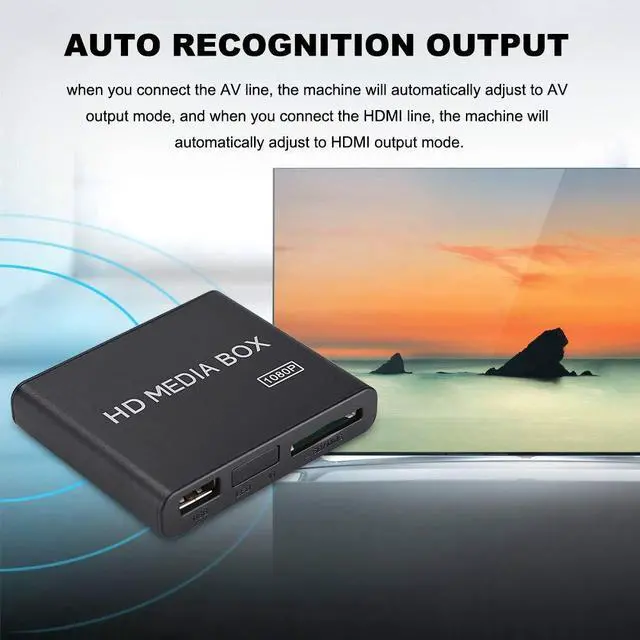 Alt view image 3 of 5 - 110-240V HDMI Media Player Mini 1080P Digital Player Box Support USB MP3 MMC SD MKV with Remote Control(US Plug)