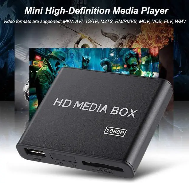 Alt view image 2 of 5 - 110-240V HDMI Media Player Mini 1080P Digital Player Box Support USB MP3 MMC SD MKV with Remote Control(US Plug)