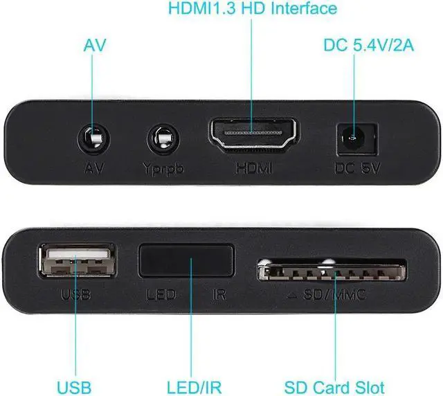 Alt view image 4 of 5 - 110-240V HDMI Media Player Mini 1080P Digital Player Box Support USB MP3 MMC SD MKV with Remote Control(US Plug)