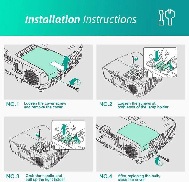 Alt view image 5 of 5 - Original V13h010l89 Projector Lamp For Epson Elplp89 Powerlite Home Cinema 5040ub 5040ube 5050ub 5050ube 4010 4000 Pro Cinema 4050 Pro Cinema 6040ub Pro Cinema 6050ub Replacement Projector Bulb