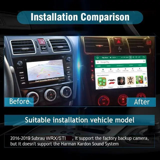 Alt view image 2 of 5 - SYGAV Android 13 Car Stereo for 2016-2018 Subaru Forester WRX STI Impreza Multimedia Player with Carplay Radio GPS Navigation HD 1280x720 Touch Screen Head Unit