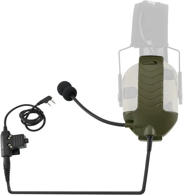 Main image of TSVISIONCORE Microphone & PTT for Walker's Razor Noise Cancelling Headphone Airsoft (Army Green)
