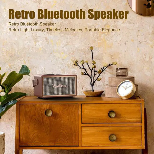 Alt view image 5 of 5 - Tuilock Wireless Bluetooth Speaker,Retro Wooden Bluetooth Speaker 5.2 Version - Powerful 40W Sound, 5000mAh Battery, Long-Lasting Playback