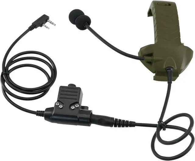 Alt view image 2 of 5 - TSVISIONCORE Microphone & PTT for Walker's Razor Noise Cancelling Headphone Airsoft (Army Green)