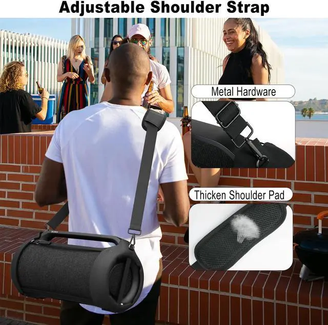 Alt view image 3 of 5 - TXEsign Travel Carrying Strap Cover for Sony SRS-XG500 X-Series Portable Speaker, Hard EVA Shell Case Two Sides Speaker Cover with Shoulder Strap