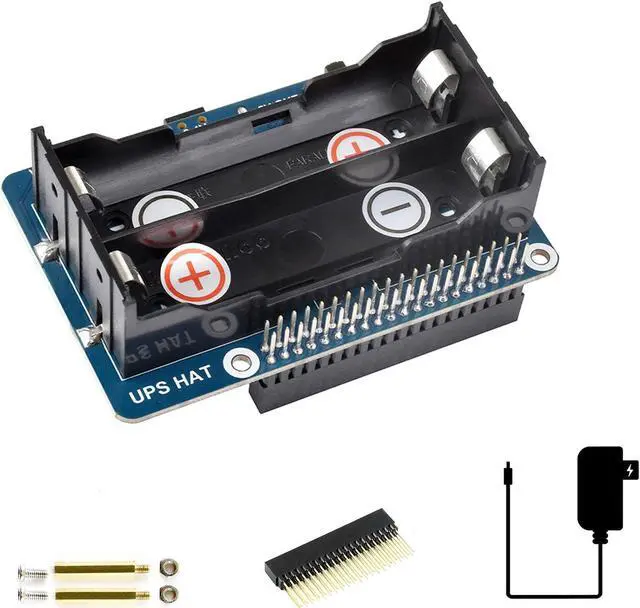 Main image of Uninterruptible Power Supply UPS HAT for Raspberry Pi 4B/3B+/3B, Support Power Supply Charge and Power Output at The Same Time, Provides Power Supply via Pin Header, with 5V USB Output