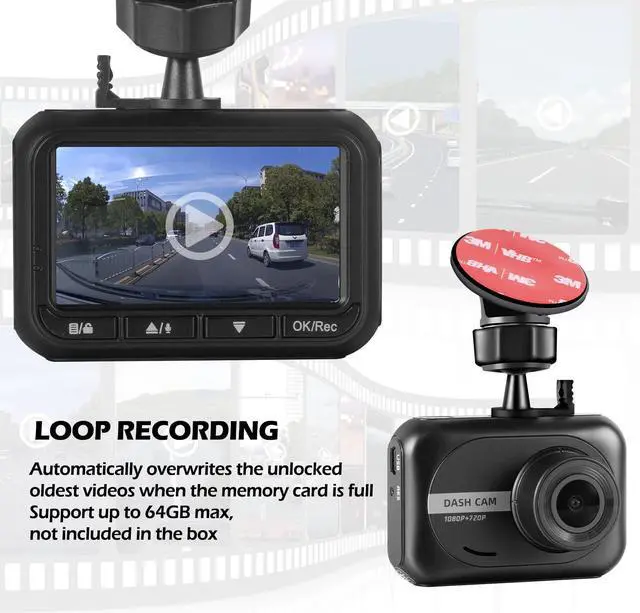 Alt view image 5 of 5 - UYYE Q2 Dual Car Dash Cam, 1080P Full HD Car Dashboard Camera, 170° Wide Angle, WDR, Night Vision Dash Camera for cars, Built-in G-Sensor, Loop Recording, 24Hours Parking Monitor, Motion Detection