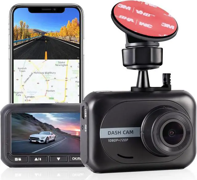 Main image of UYYE Q2 Dual Car Dash Cam, 1080P Full HD Car Dashboard Camera, 170° Wide Angle, WDR, Night Vision Dash Camera for cars, Built-in G-Sensor, Loop Recording, 24Hours Parking Monitor, Motion Detection