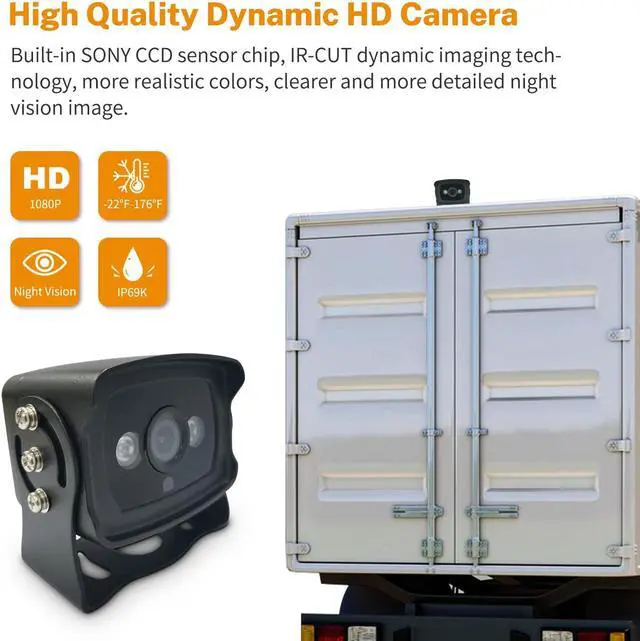 Alt view image 4 of 5 - VECLESUS Backup Camera Dash Camera Rearview camera1080P HD DVR Recording Wired 4-Video with 7 IPS Car Monitor Backup Camera for Trucks, RVs, Trailers, Buses, Large Vehicles VMQD