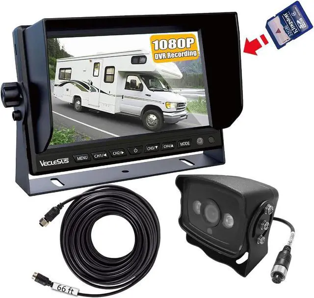 Main image of VECLESUS Backup Camera Dash Camera Rearview camera1080P HD DVR Recording Wired 4-Video with 7 IPS Car Monitor Backup Camera for Trucks, RVs, Trailers, Buses, Large Vehicles VMQD
