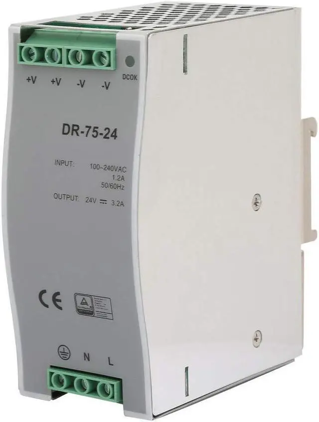 Alt view image 5 of 5 - Vipxyc DR-75-24 75W Single Output 24V Din-Rail Power Supply