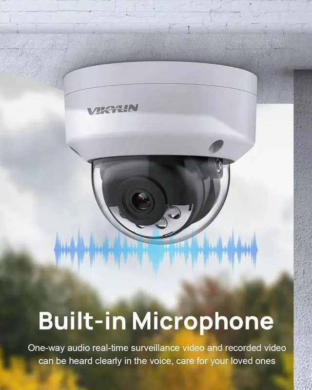 Alt view image 5 of 5 - VIKYLIN 5MP IP PoE Vandal Dome Camera, Smart Hybrid Light Color Night Vision, AI Human Vehicle Detection, Outdoor Security Camera with One Way Audio, H265+, Hikconnect/SADP/iVMS4200,