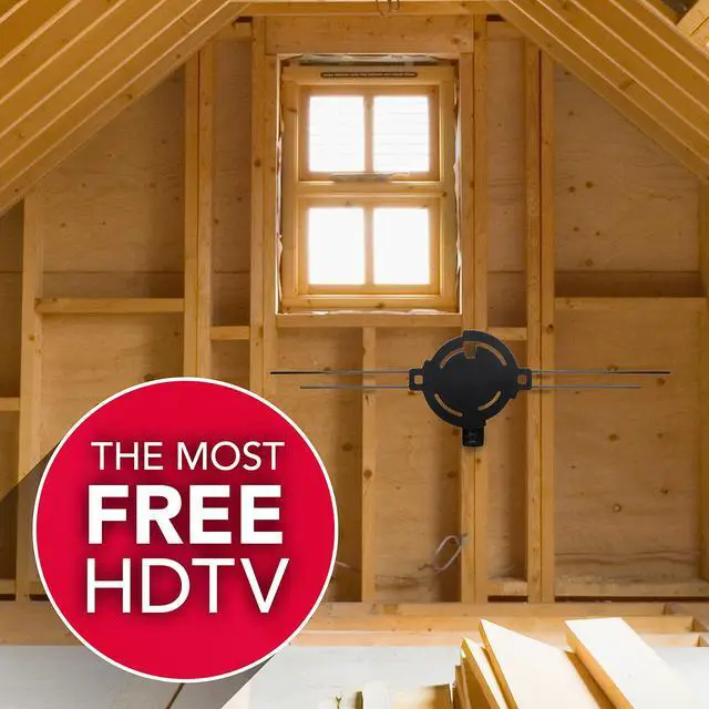 Alt view image 4 of 5 - RCA Amplified Outdoor or Attic HDTV Antenna  Multi-Directional HD Antenna with 80-Mile Range; Digital OTA Antenna for Clear VHF & UHF Reception; Supports 4K/8K 1080p TVs