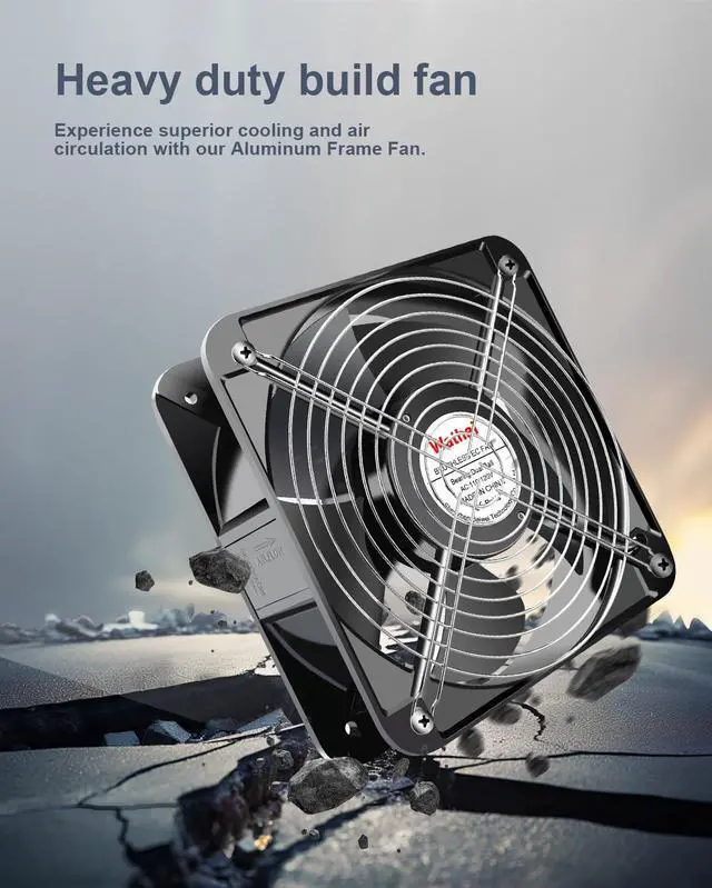 Alt view image 2 of 5 - Wathai AC Axial 2060 200mm Case Muffin Fan 110v 120V Dual Ball High Performance Industrial Case Cooling Fan 200mm x 200mm x 60mm