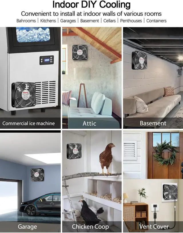 Alt view image 4 of 5 - Wathai AC Axial 2060 200mm Case Muffin Fan 110v 120V Dual Ball High Performance Industrial Case Cooling Fan 200mm x 200mm x 60mm