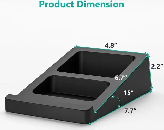 Alt view image 3 of 5 - WALI Desktop Speaker Stand Riser, Desk Studio Speaker Wedge with 15° Incline Design Improve Listening Experience, Desk Audio Stand for Bookshelf, Laptop and Studio Speaker (SDS001XL), Black