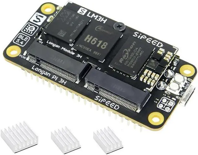 Main image of Sipeed LonganPi 3H 4GB LPDDR4 Allwinner H618 Linux Single Board Computer, Wireless Dual-Band WiFi Development Board, 4Kp60 Display, Gigabit Ethernet Port, Compatible with Raspberry Pi Zero W (4+32GB)