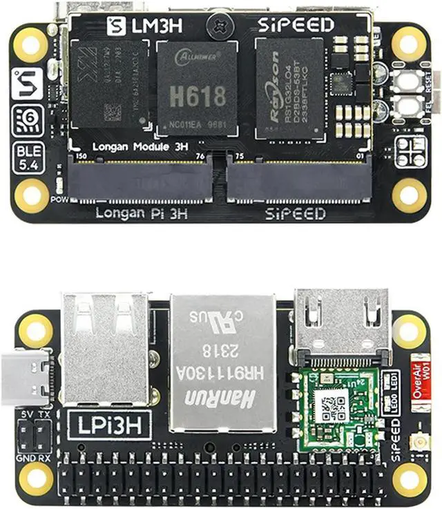 Alt view image 3 of 5 - Sipeed LonganPi 3H 4GB LPDDR4 Allwinner H618 Linux Single Board Computer, Wireless Dual-Band WiFi Development Board, 4Kp60 Display, Gigabit Ethernet Port, Compatible with Raspberry Pi Zero W (4+32GB)