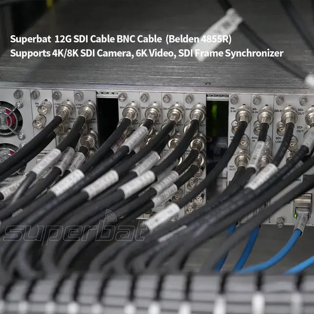 Alt view image 4 of 5 - Superbat SDI Cable Flexible 3G/6G/12G SDI Cable 6ft BNC Cable Belden 4855R Cable Support 4K/8K 12G-SDI Camera 6K Video,for RED Komodo V-Raptor, Precision BNC Video Cable