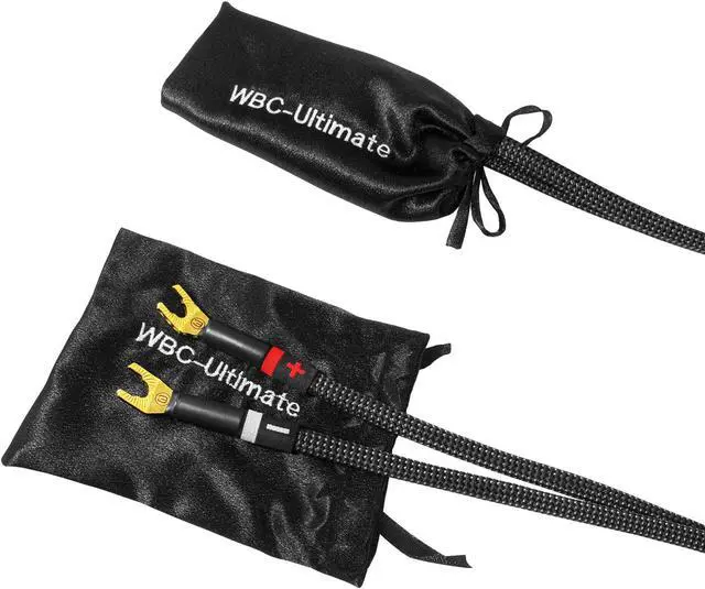 Alt view image 5 of 5 - WORLDS BEST CABLES 20 Foot Ultimate - 10 AWG - Ultra-Pure OFC - Premium Audiophile HiFi Speaker Cable Pair with Eminence Gold Banana (x2) & Spade (x2) Plugs & Carbon Tweed Jacket