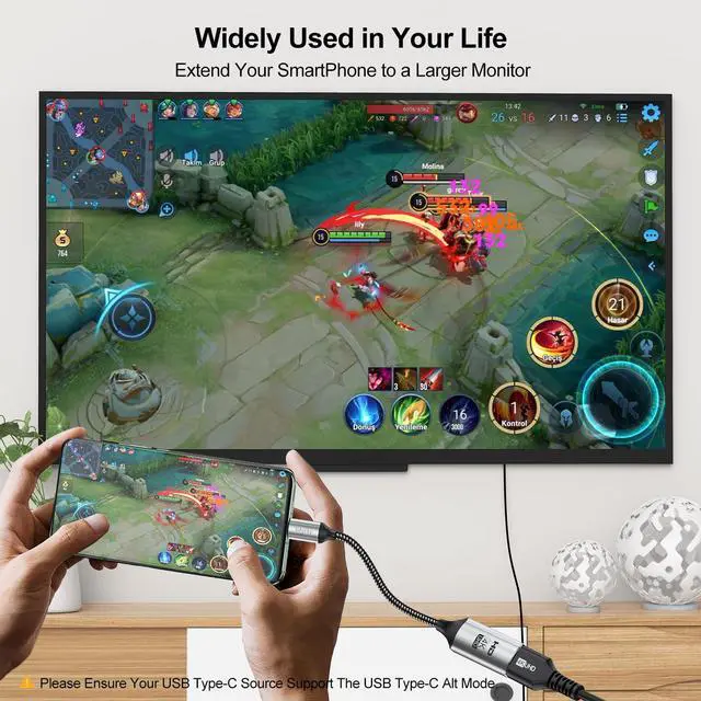 Alt view image 3 of 5 - XiAyriky USB C to HDMI Adapter 10-Pack, 4K Type-C to HDMI Adapter Cable Male to Female, USBC to HDMI (Thunderbolt 3 Compatible) for MacBook Pro/Air, iPad Pro, Surface Pro, XPS, Galaxy, PixelBook-Grey