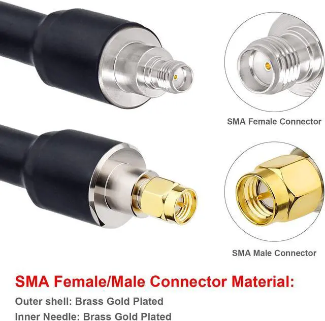 Alt view image 3 of 5 - XRDS -RF SMA Cable, SMA Extension Cable SMA Male to SMA Female Low Loss KMR400 SMA Coax Cable for 3G 4G LTE, 5G Modems/Routers, Ham, ADS-B, SDR Equipment35FT