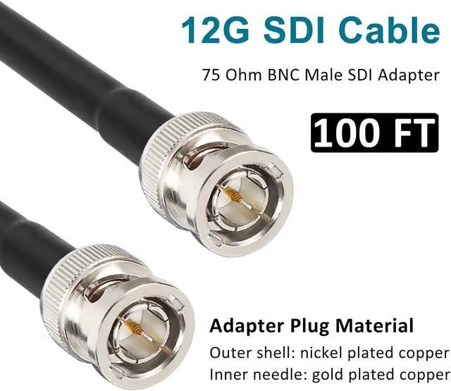 Alt view image 2 of 5 - XRDS -RF 12G SDI Cables 100FT, SDI Video Cable 3G/6G/12G 75ohm BNC Male Cable Supports HD-SDI/3G/6G-SDI/4K/8K for Video Security Camera SDI Converter