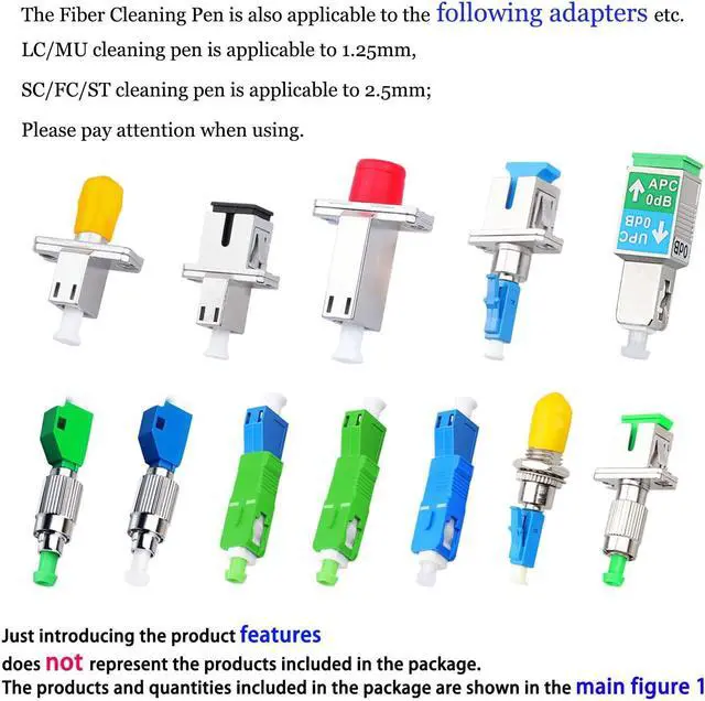 Alt view image 4 of 5 - Xunsomten -5pcs Optical Fiber Cleaning Pen 2.5mm Ferrules SC/ST/FC Optical Fiber Connector Cleaning Pen Been Cleaned for More Than 800 Times, (Xstus-Pen-SC-White-5PC)