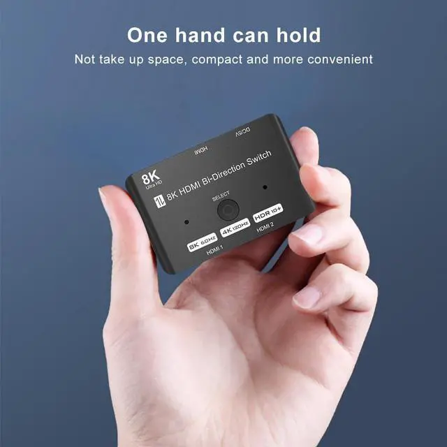 Alt view image 5 of 5 - HDMI 2.1 Bi-Directional Switch Ultra HD 8K HDMI Switcher 2 in 1 Out/ 1 in 2 Out HDMI Switch Supports 8K@60Hz/ 4K@120Hz 48Gbps Compatible with Switch/Switch OLED PS5/4 Xbox Roku Apple TV Fire TV Stick