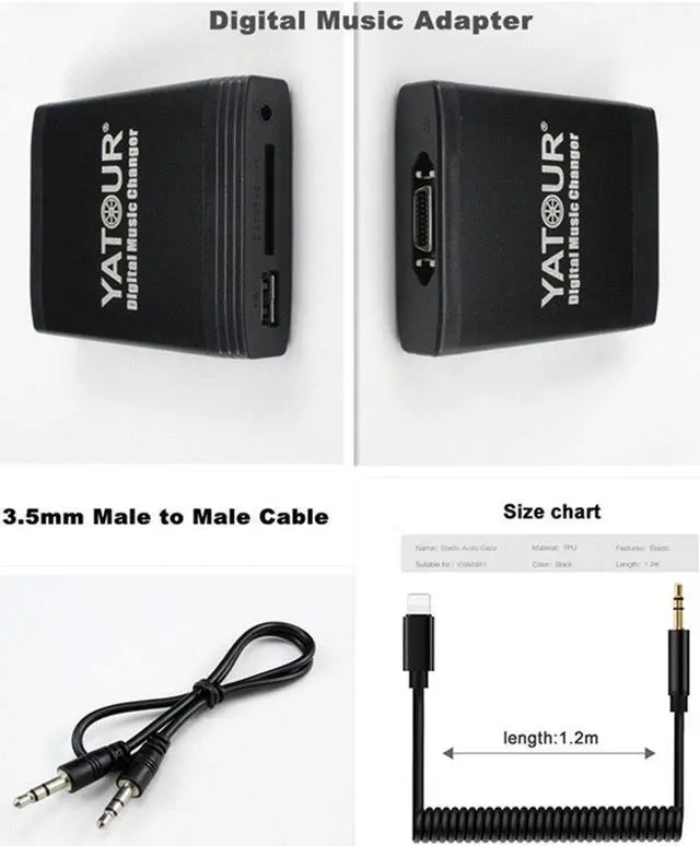 Alt view image 3 of 5 - Hongruibo AUX Adapter, Digital Car Input with SD Card, MP3 3.5mm AUX in, Music Player for All Models SC-XXX Series 1994-2006