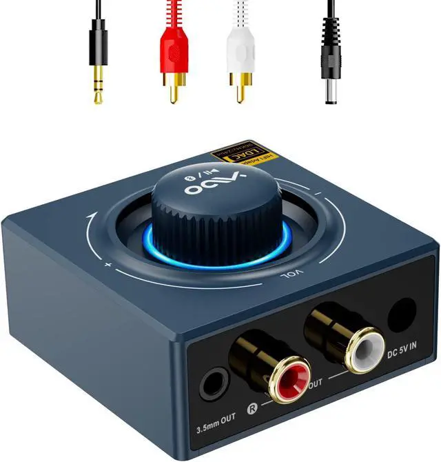 Main image of YMOO B06T3+ LDAC Bluetooth 5.2 Receiver for Home Stereo, Aptx SBC AAC Bluetooth Audio Adapter,30ms Low Latency, RCA 3.5mm Jack Aux HiFi for Speaker/Older Stereo/Amplifier from Phone/Tablet/Laptop