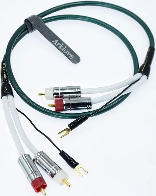 Alt view image 4 of 5 - 30ft Ultra Low Noise Dual Audio 2 RCA to RCA Male Cable Balance Ground Wire of Turntable Independent Shield-rcaed Signal Line Preamp LP Vinyl Record Player Amplifier Chassis Gold-RCA Plated Connector