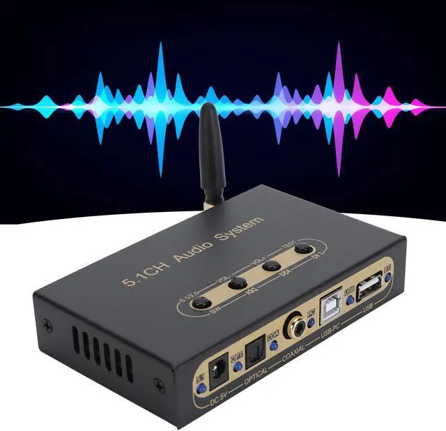 Alt view image 3 of 5 - 5.1CH Audio Decoder, DAC Audio Digital to Analog Converter, Decoding DTS for Dolby AC 3, LPCM, Sound Adapter for PS3, Home Theater, Car, Network Player (US Plug)