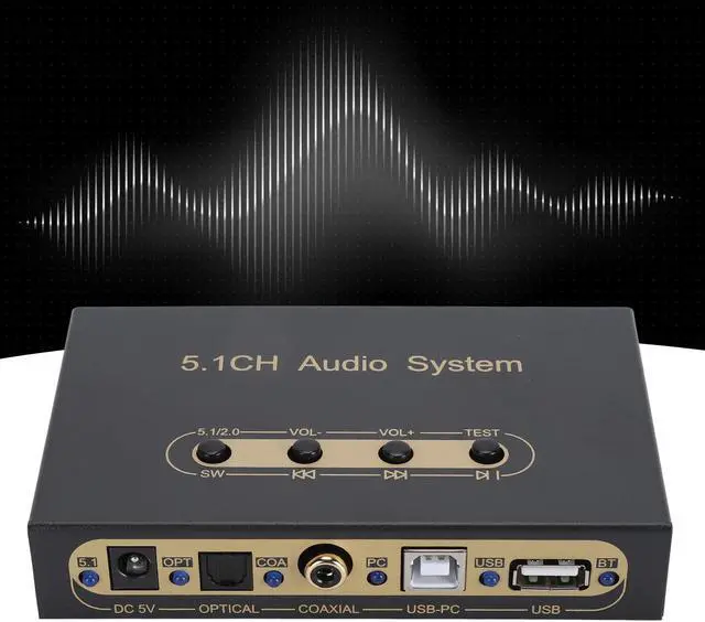 Alt view image 4 of 5 - 5.1CH Audio Decoder, DAC Audio Digital to Analog Converter, Decoding DTS for Dolby AC 3, LPCM, Sound Adapter for PS3, Home Theater, Car, Network Player (US Plug)