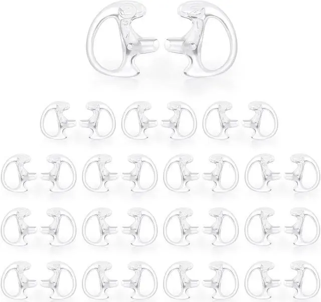 Main image of Zeadio 16-Pair Pro-Grade Covert Surveillance Earbud, Replacement Ear Insert, Silicon Earmold Earplug for Two-Way Radio Earpiece Audio Coil Tube, Compatible with Motorola/Kenwood (32pcs)