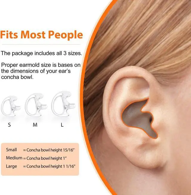 Alt view image 4 of 5 - Zeadio 16-Pair Pro-Grade Covert Surveillance Earbud, Replacement Ear Insert, Silicon Earmold Earplug for Two-Way Radio Earpiece Audio Coil Tube, Compatible with Motorola/Kenwood (32pcs)