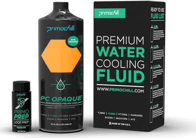 Alt view image 2 of 3 - PrimoChill Opaque Computer WaterCooling Fluid - Pre-Mix (32oz) - Sun Orange
