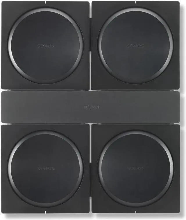 Main image of FLEXSON Wall Mount For 4 SONOS AMPS (Black)